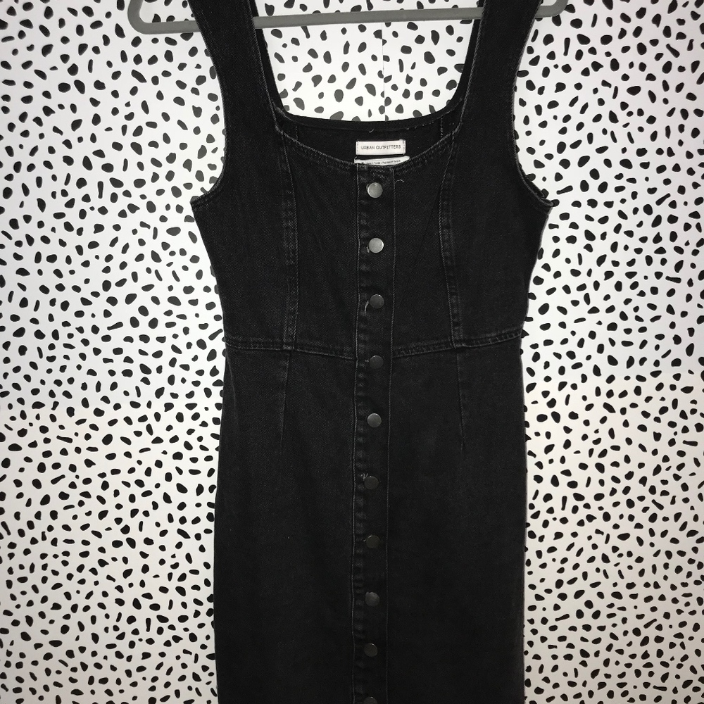 Urban Outfitters Black Jean Button-Up Dress